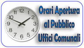 Orario uffici comunali mese di ottobre 2024. Comunicazioni.